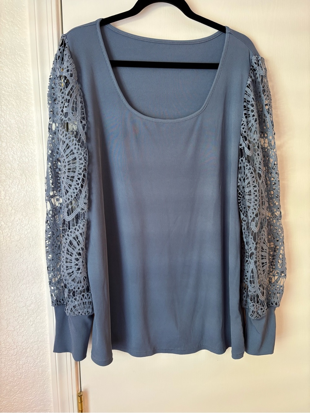 SHEIN plus size top with crocheted sleeves